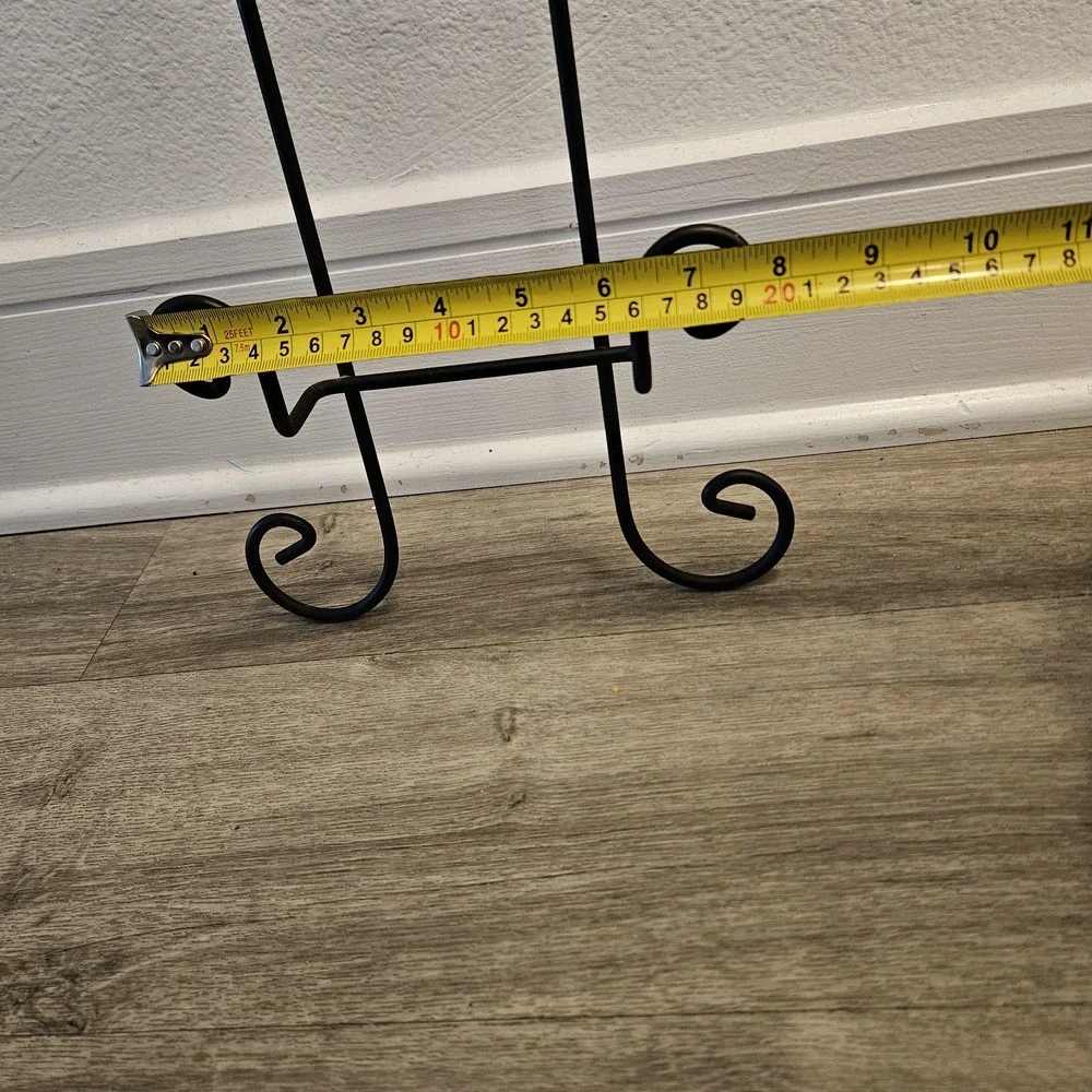 Vintage Black Metal Plate Rack: 4-Tier European Cottage Kitchen Decor